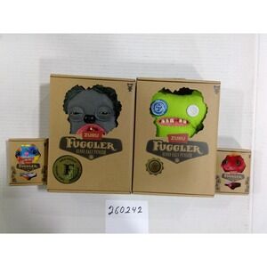 Zuru Fuggler Funny Ugly Monster Plush Set 4pc Grey Green Baby NIB NEW